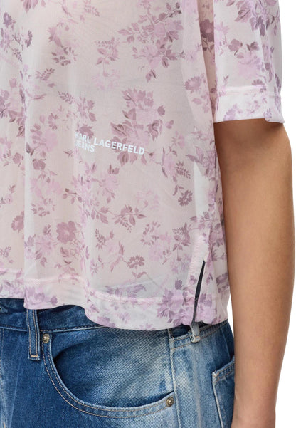 Karl Lagerfeld Jeans T-Shirt Donna Karl Lagerfeld Jeans KLJ Mesh Aop Tee pink  pink