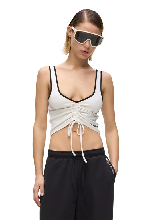 Karl Lagerfeld Jeans Top Donna Karl Lagerfeld Jeans KLJ Ruched Bralette white  white