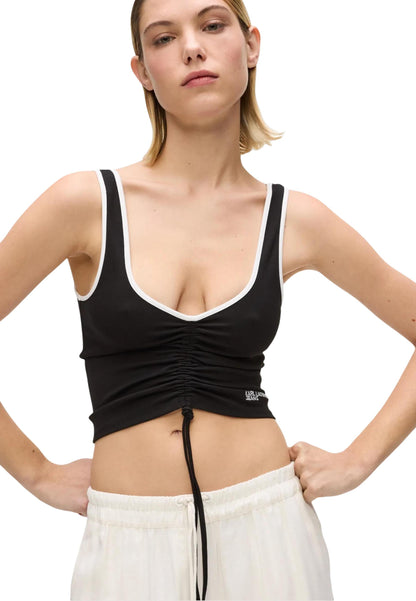 Karl Lagerfeld Jeans Top Donna Karl Lagerfeld Jeans KLJ Ruched Bralette black  black