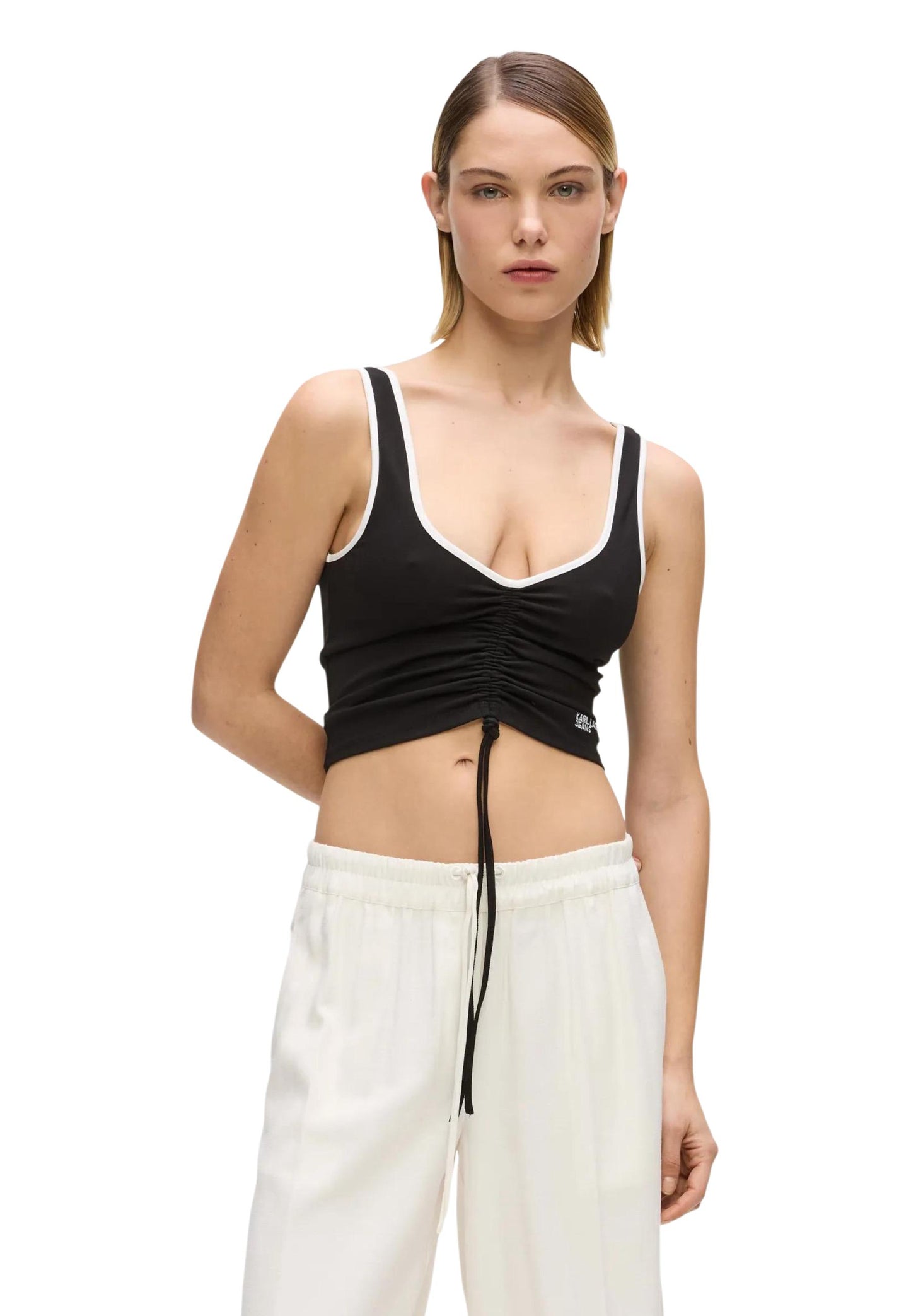 Karl Lagerfeld Jeans Top Donna Karl Lagerfeld Jeans KLJ Ruched Bralette black  black