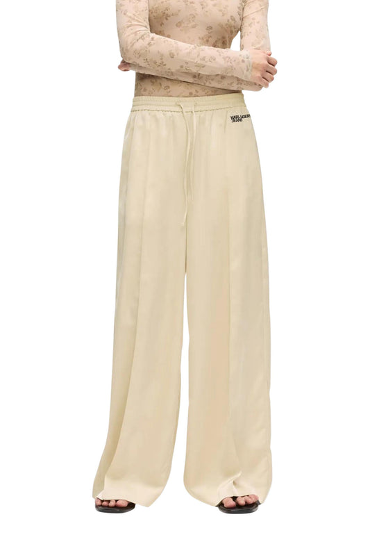 Karl Lagerfeld Jeans Pantaloni Donna Karl Lagerfeld Jeans KLJ Wide Leg Satin beige  beige