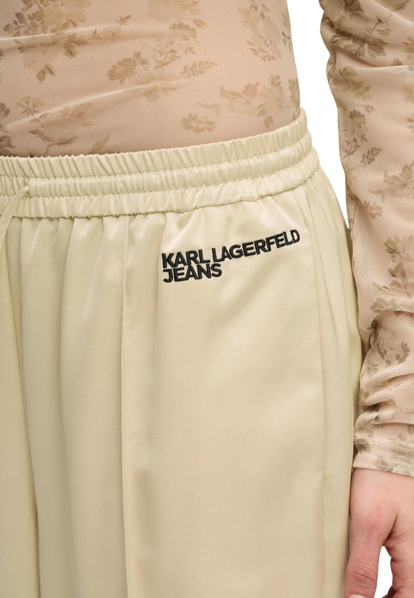 Karl Lagerfeld Jeans Pantaloni Donna Karl Lagerfeld Jeans KLJ Wide Leg Satin beige  beige