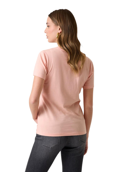 Guess T-Shirt Donna Guess SS CN GUESS STUDS SCRIPT TEE pink  pink