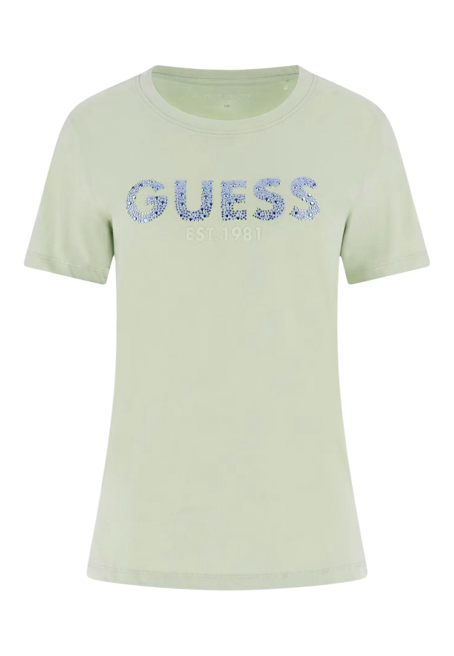 Guess T-Shirt Donna Guess SS CN GUESS STUDS SCRIPT TEE green  green