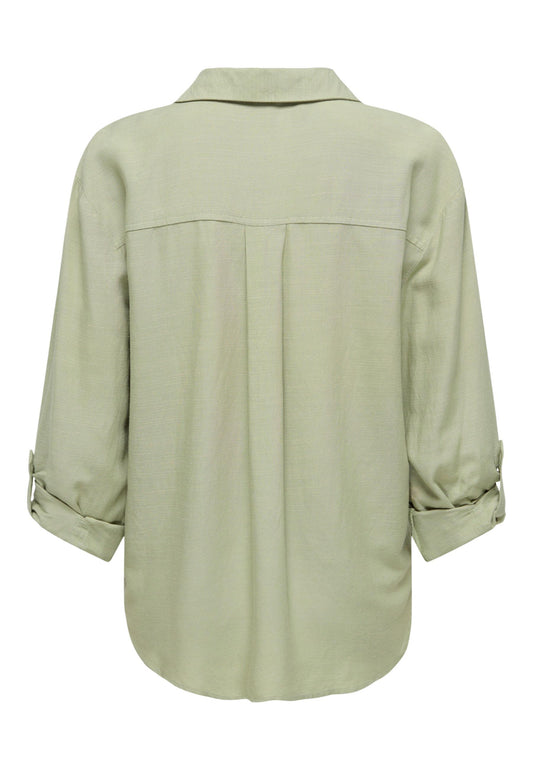 Jacqueline De Yong Camicia Donna Jacqueline De Yong Jdycaya Linen Loose L/S Shirt Wvn Dia green  green