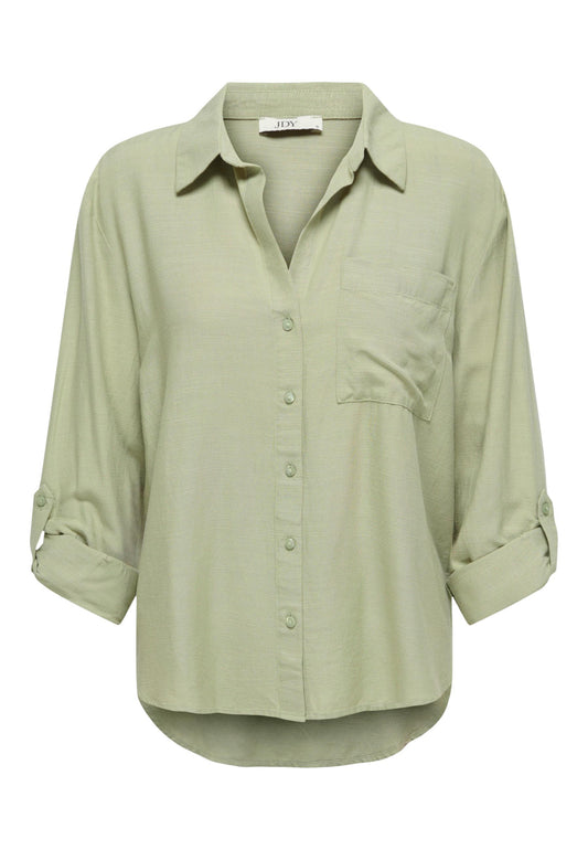 Jacqueline De Yong Camicia Donna Jacqueline De Yong Jdycaya Linen Loose L/S Shirt Wvn Dia green  green