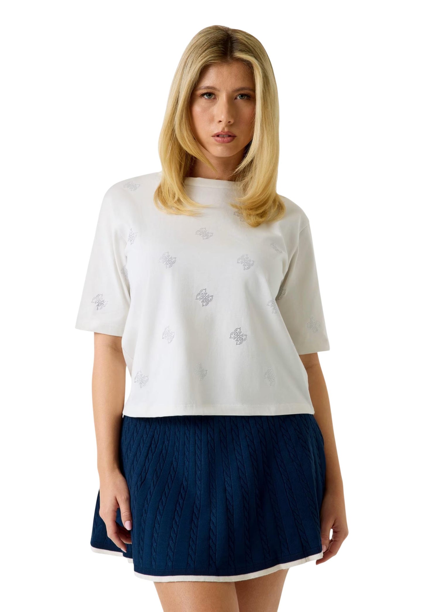 Guess T-Shirt Donna Guess SILVY 4G SS CN T-SHIRT white  white