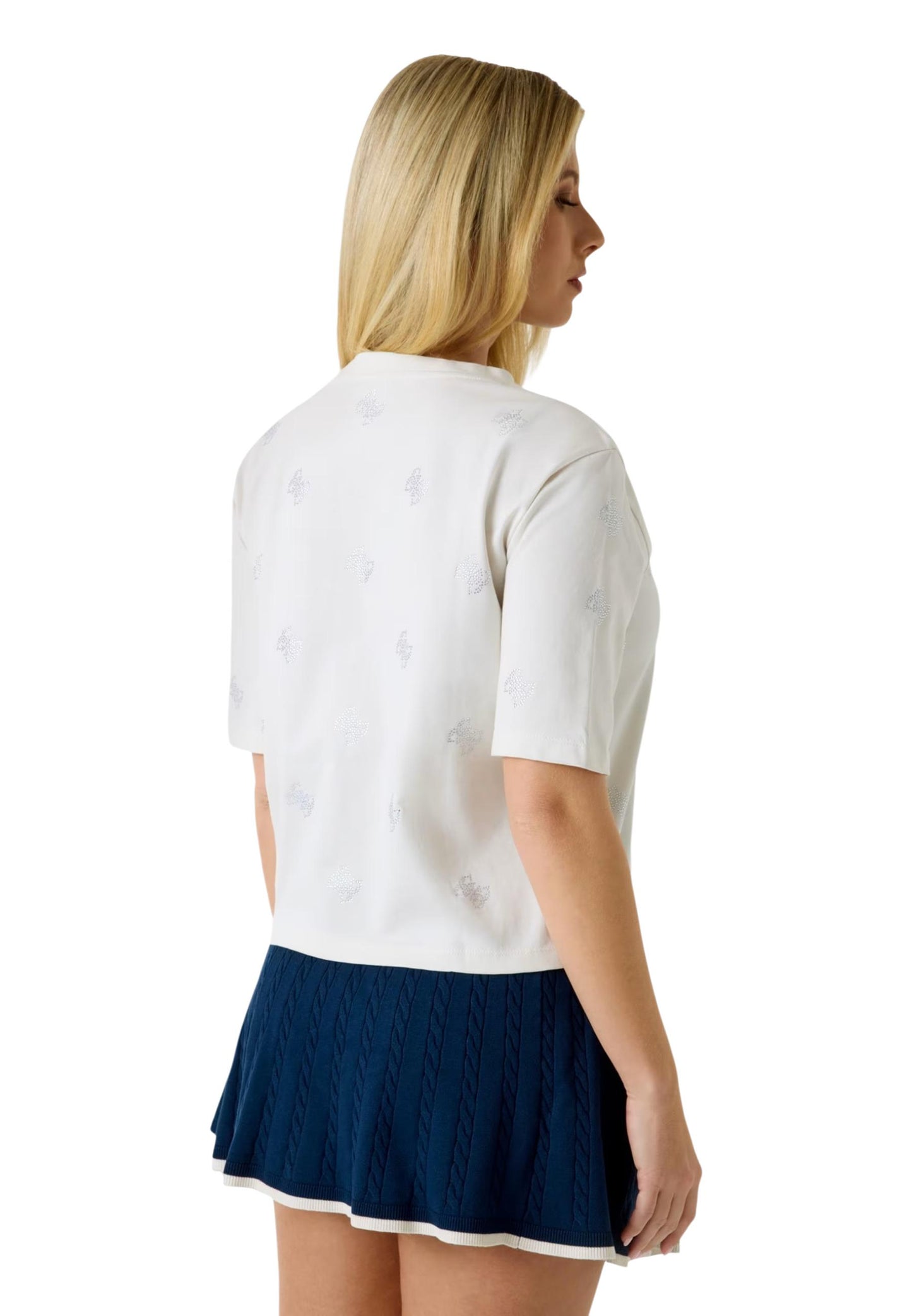 Guess T-Shirt Donna Guess SILVY 4G SS CN T-SHIRT white  white