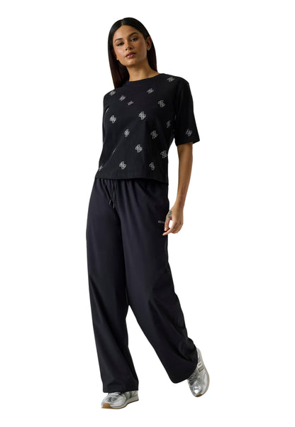 Guess T-Shirt Donna Guess SILVY 4G SS CN T-SHIRT black  black