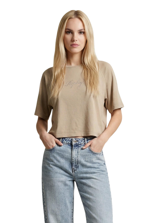 Replay T-Shirt Donna Replay OVER beige  beige