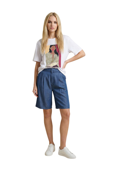 Only T-Shirt Donna Only Onlsusan S/S Print Top Box Jrs white  white