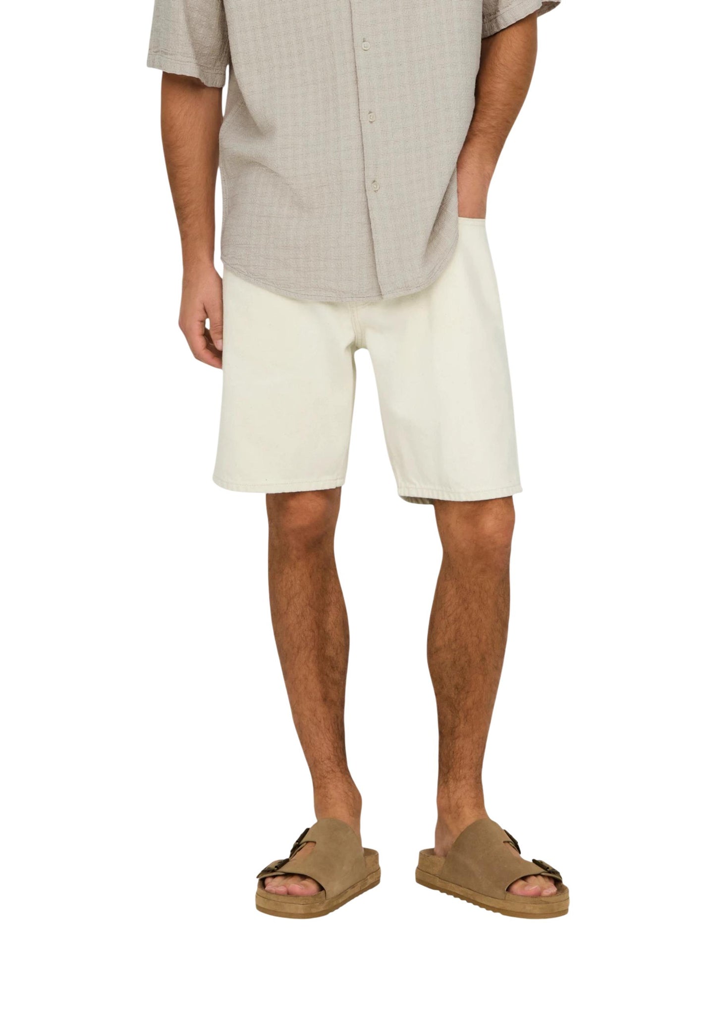 Only & Sons Bermuda Uomo Only & Sons Onsedge Ecru 2044 Pim Dnm Noos beige  beige