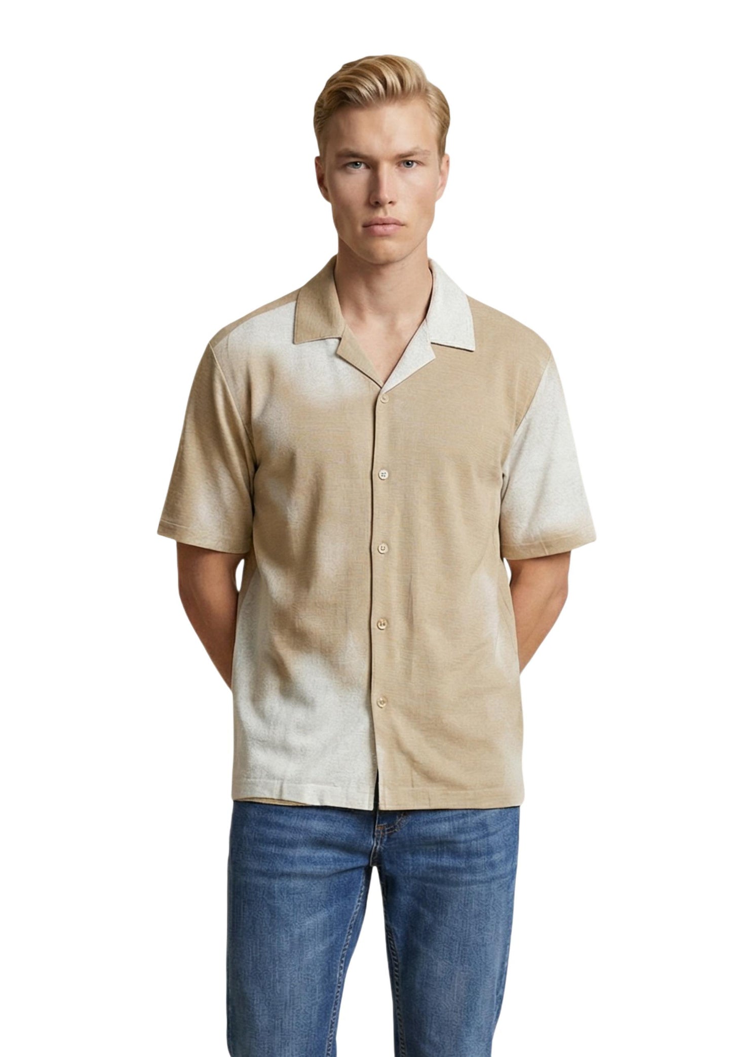 Only & Sons Camicia Uomo Only & Sons Onsharvi Rlx Resort Ss 041 Aop Shirt beige  beige