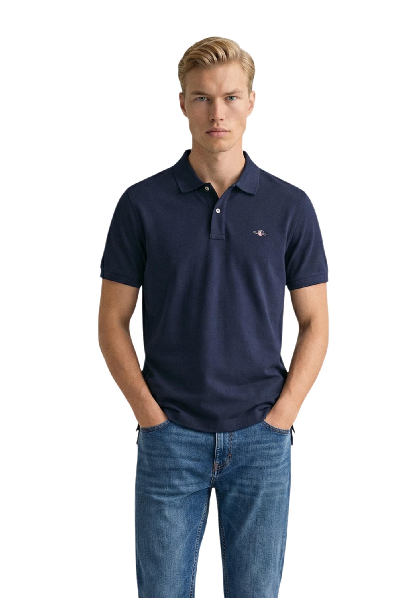 Gant Polo Uomo Gant REG SHIELD SS PIQUE POLO blue  blue