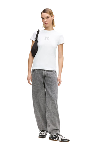 Karl Lagerfeld Jeans T-Shirt Donna Karl Lagerfeld Jeans KLJ Slim Ss K Logo Tee white  white