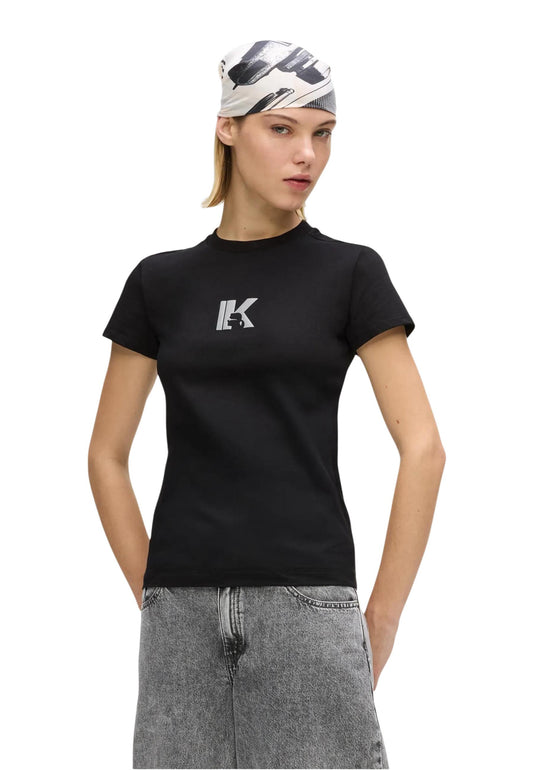 Karl Lagerfeld Jeans T-Shirt Donna Karl Lagerfeld Jeans KLJ Slim Ss K Logo Tee black  black