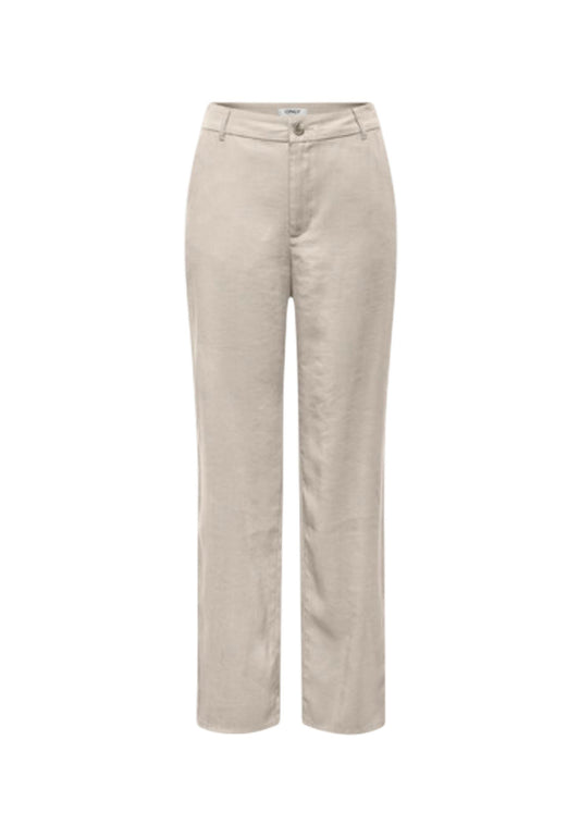 Only Pantaloni Donna Only Onlaris Life Mw Straight Pants Wvn Cc beige  beige