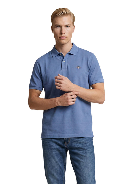 Gant Polo Uomo Gant REG SHIELD SS PIQUE POLO light blue  light blue