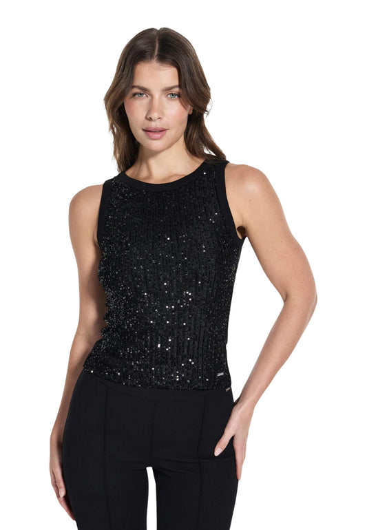 Guess Canotta Donna Guess SL ALEXIA SEQUINS TANK TOP black  black