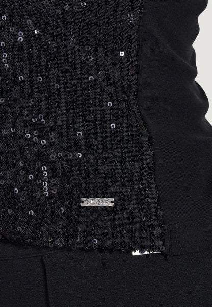 Guess Canotta Donna Guess SL ALEXIA SEQUINS TANK TOP black  black