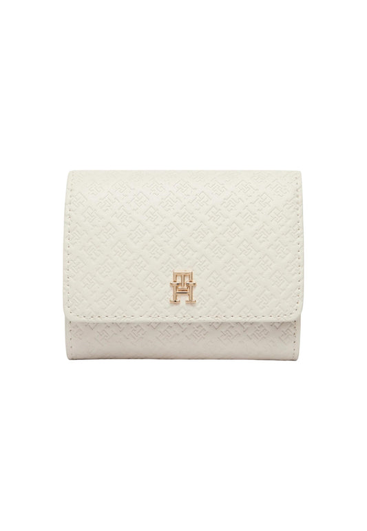 Tommy Hilfiger Portafogli Donna Tommy Hilfiger TH ICON TRIFOLD MONO white  white
