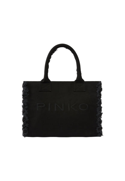 Pinko Borsa Donna Pinko BEACH SHOPPER CANVAS black  black