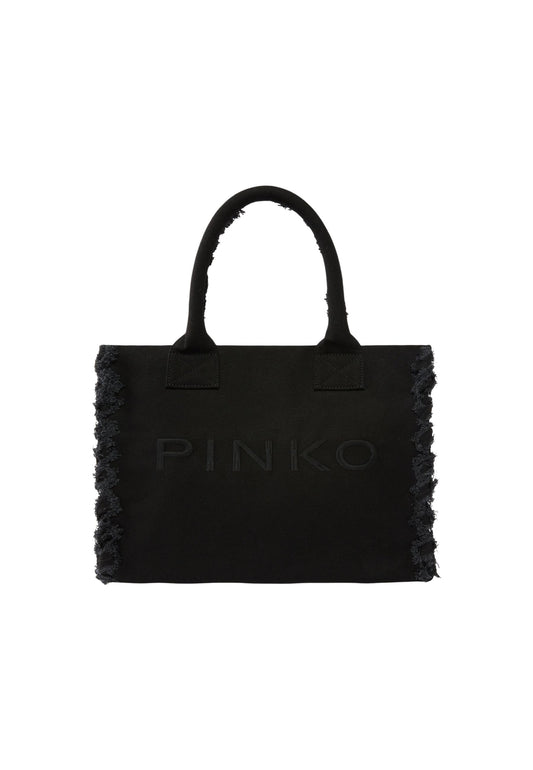 Pinko Borsa Donna Pinko BEACH SHOPPER CANVAS black  black