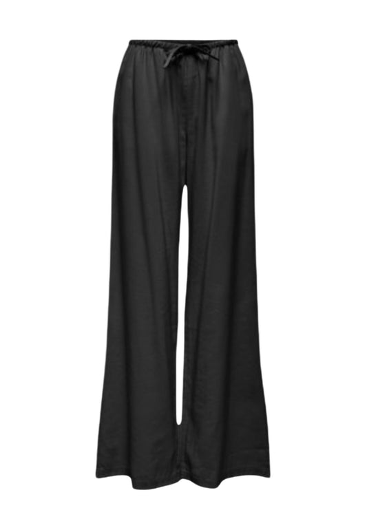 Only Pantaloni Donna Only Onlaris Life Pullup Tie Pants Wvn Cc black  black