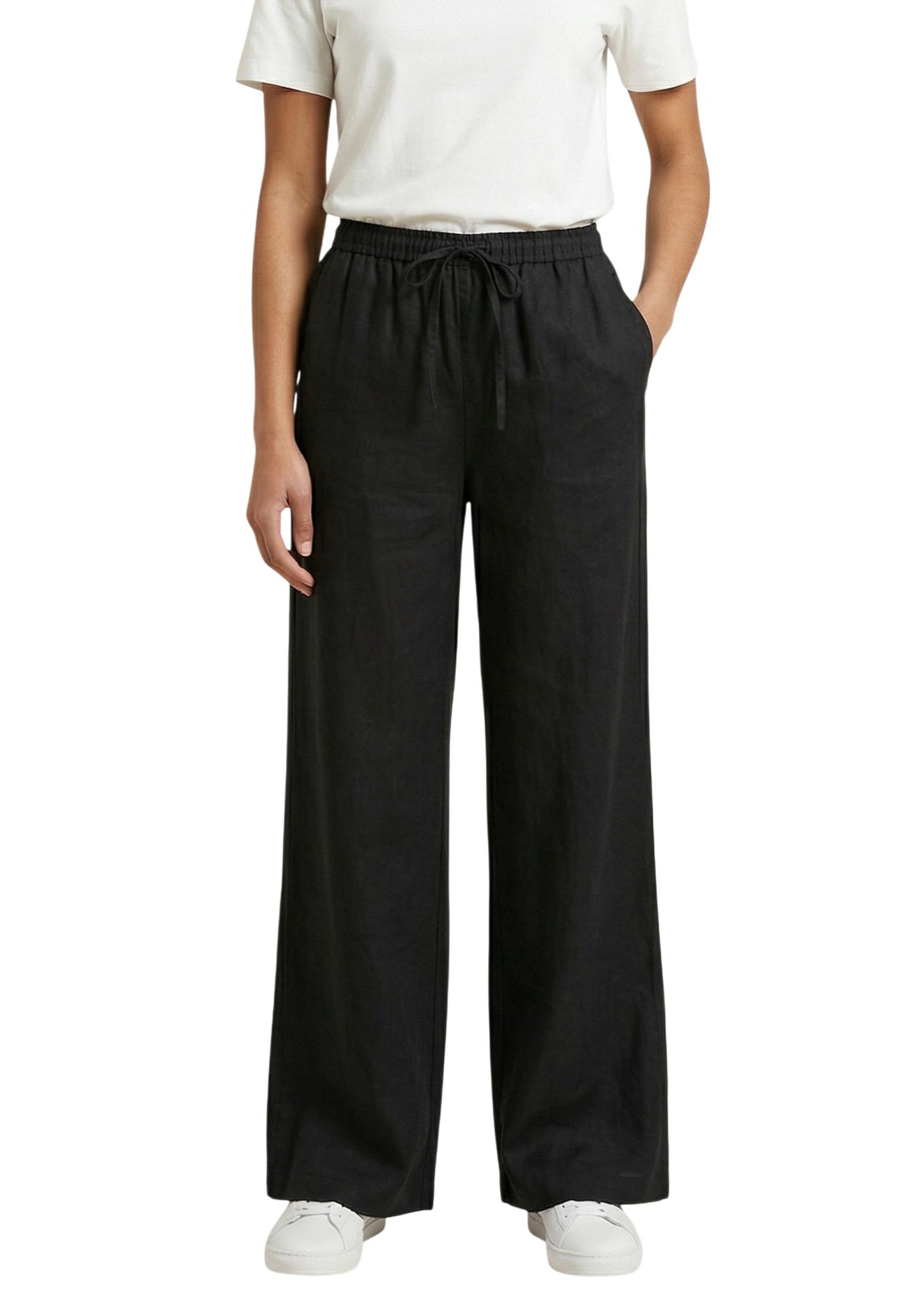 Only Pantaloni Donna Only Onlaris Life Pullup Tie Pants Wvn Cc black  black