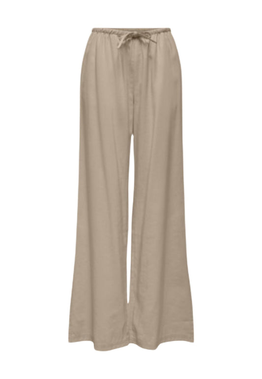 Only Pantaloni Donna Only Onlaris Life Pullup Tie Pants Wvn Cc beige  beige