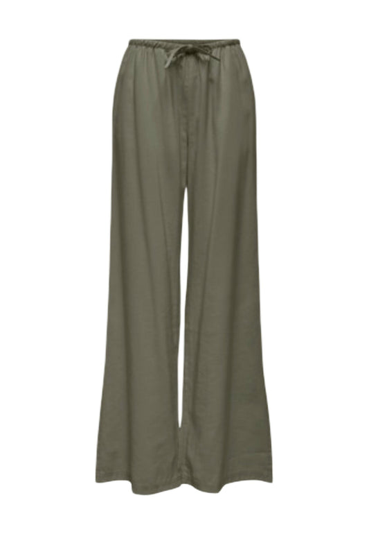 Only Pantaloni Donna Only Onlaris Life Pullup Tie Pants Wvn Cc green  green