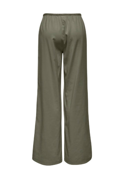 Only Pantaloni Donna Only Onlaris Life Pullup Tie Pants Wvn Cc green  green