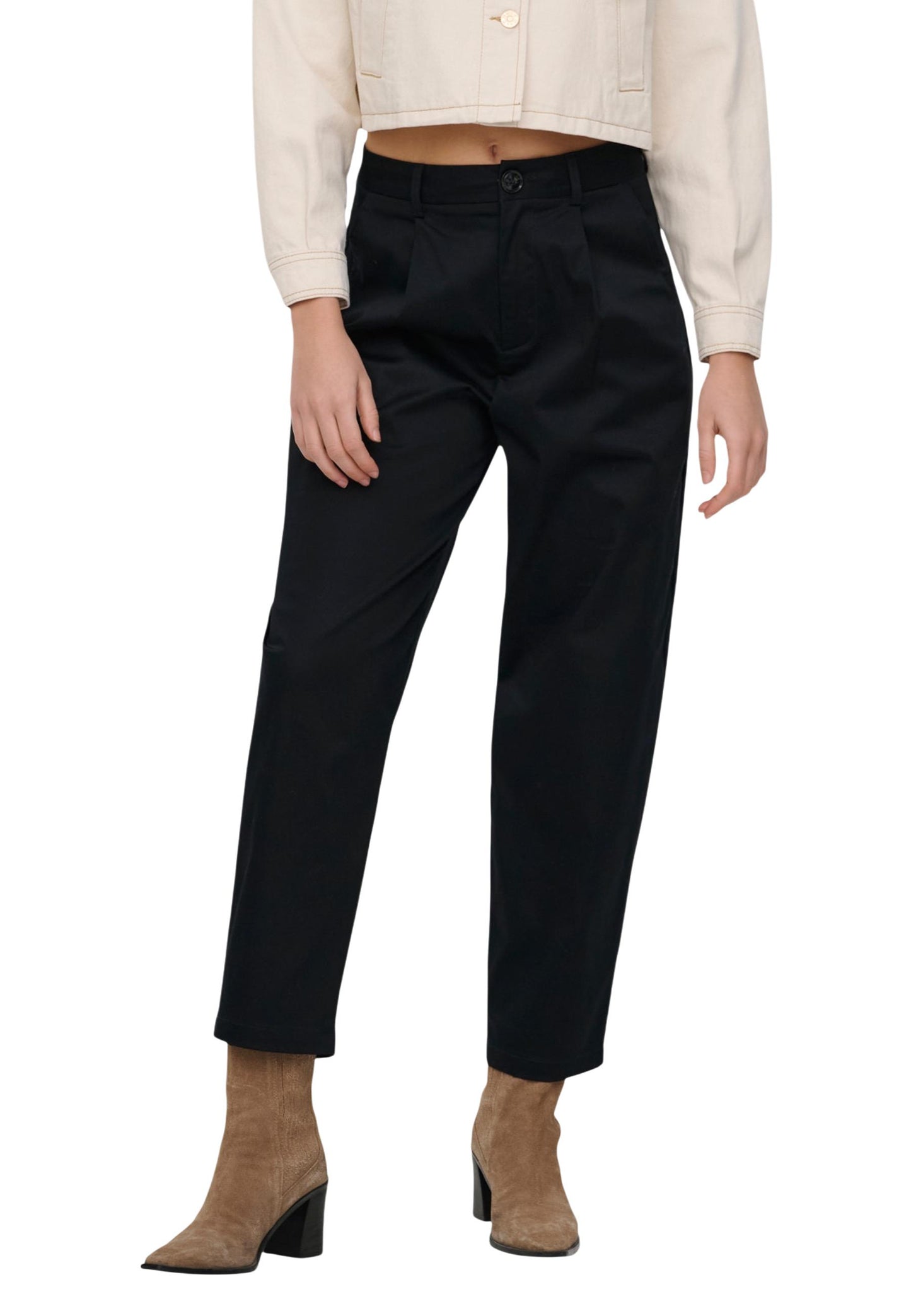 Only Pantaloni Donna Only Onlcasil Hw Ank Barrel Chino Cc Pnt black  black