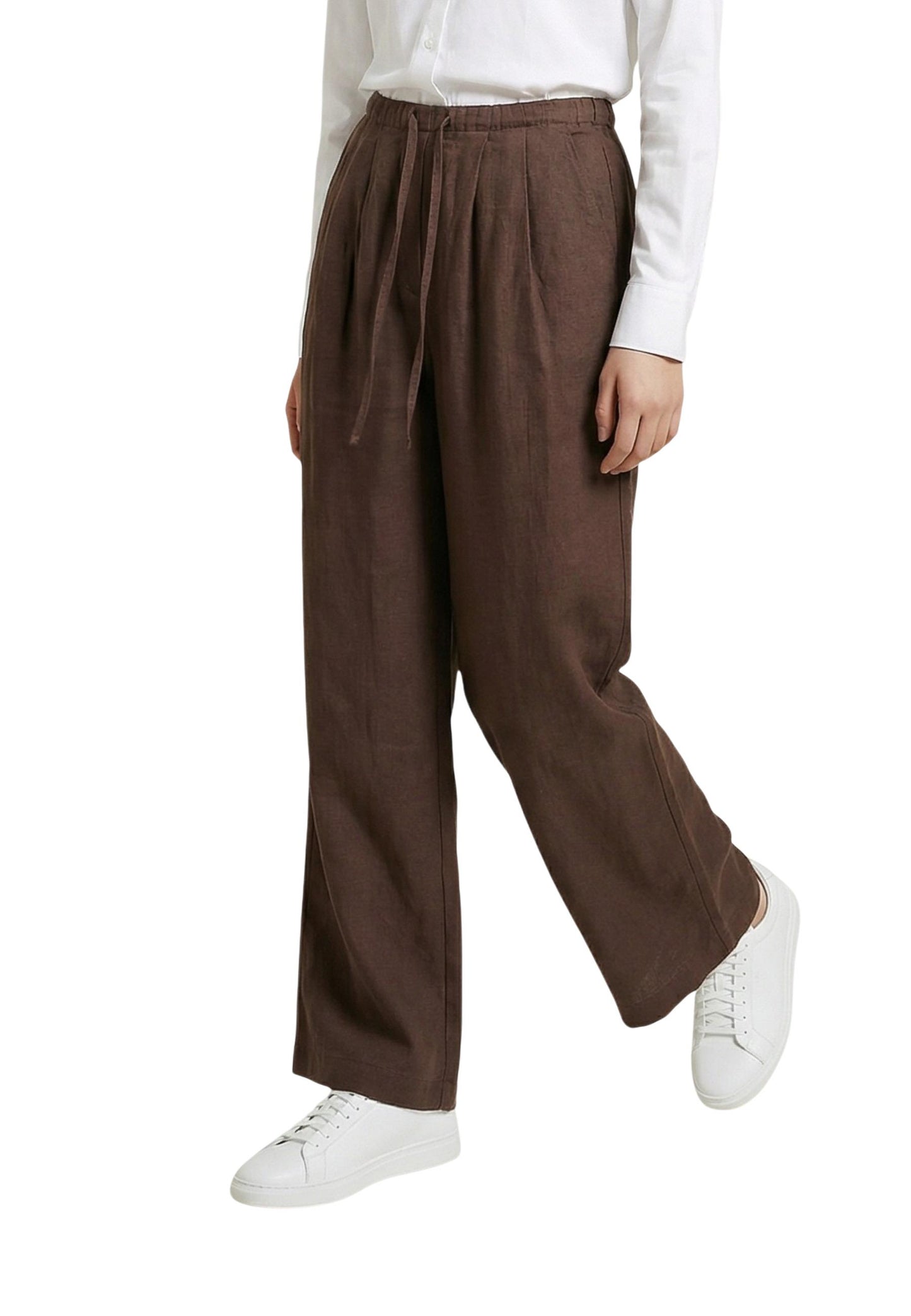 Only Pantaloni Donna Only Onlita Mw Linen Look Wide Tlr brown  brown