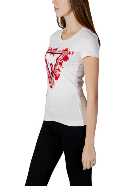 Guess T-Shirt Donna Guess SS CN FLOWERS TRIANGLE TEE pink  pink