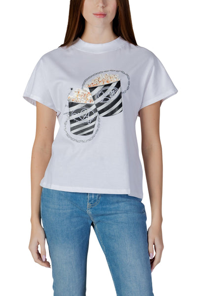 Guess T-Shirt Donna Guess SS CN POPCORN TEE white  white