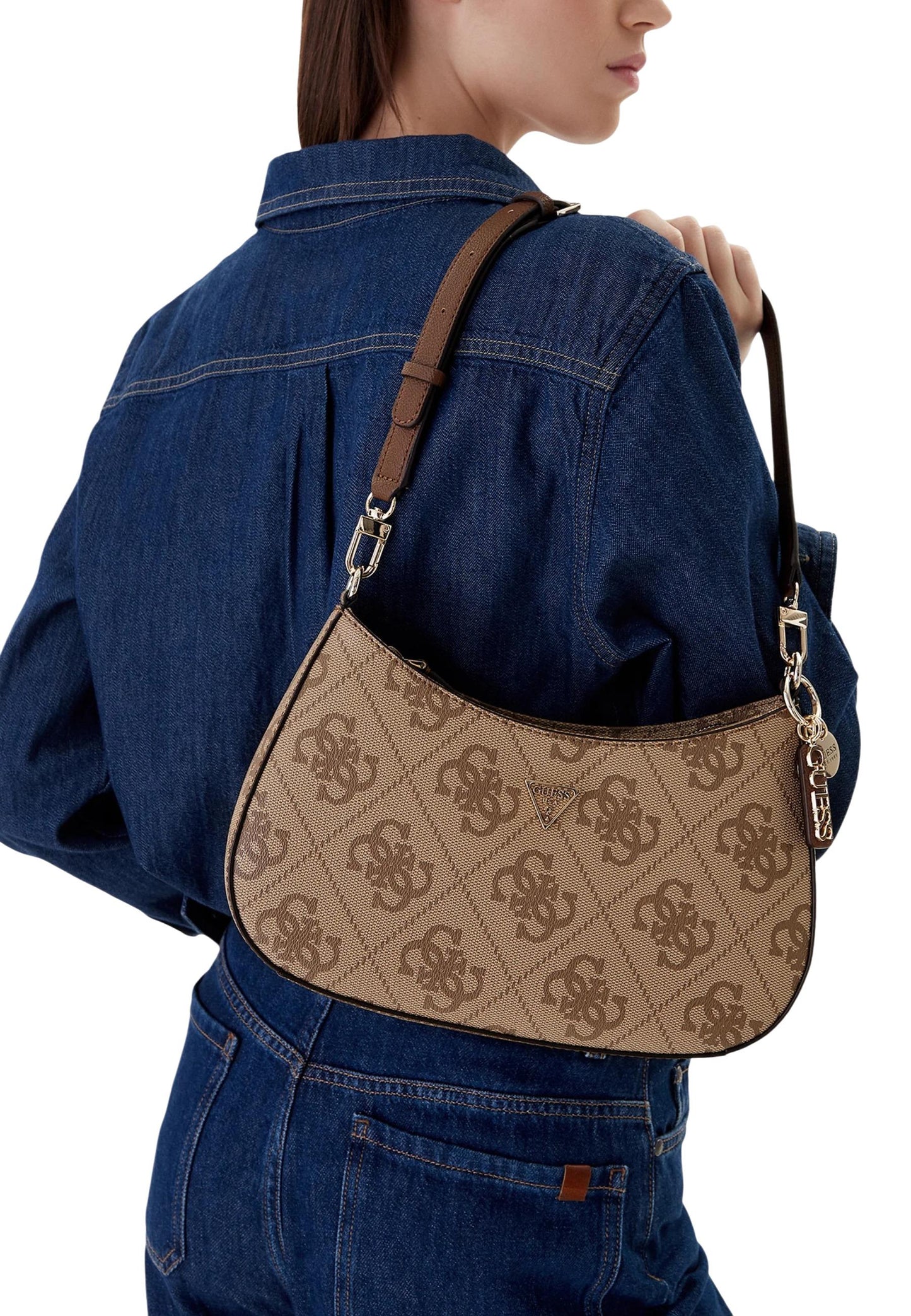 Guess Borsa Donna Guess NOELLE II TOP ZIP SHOULDER BAG brown  brown