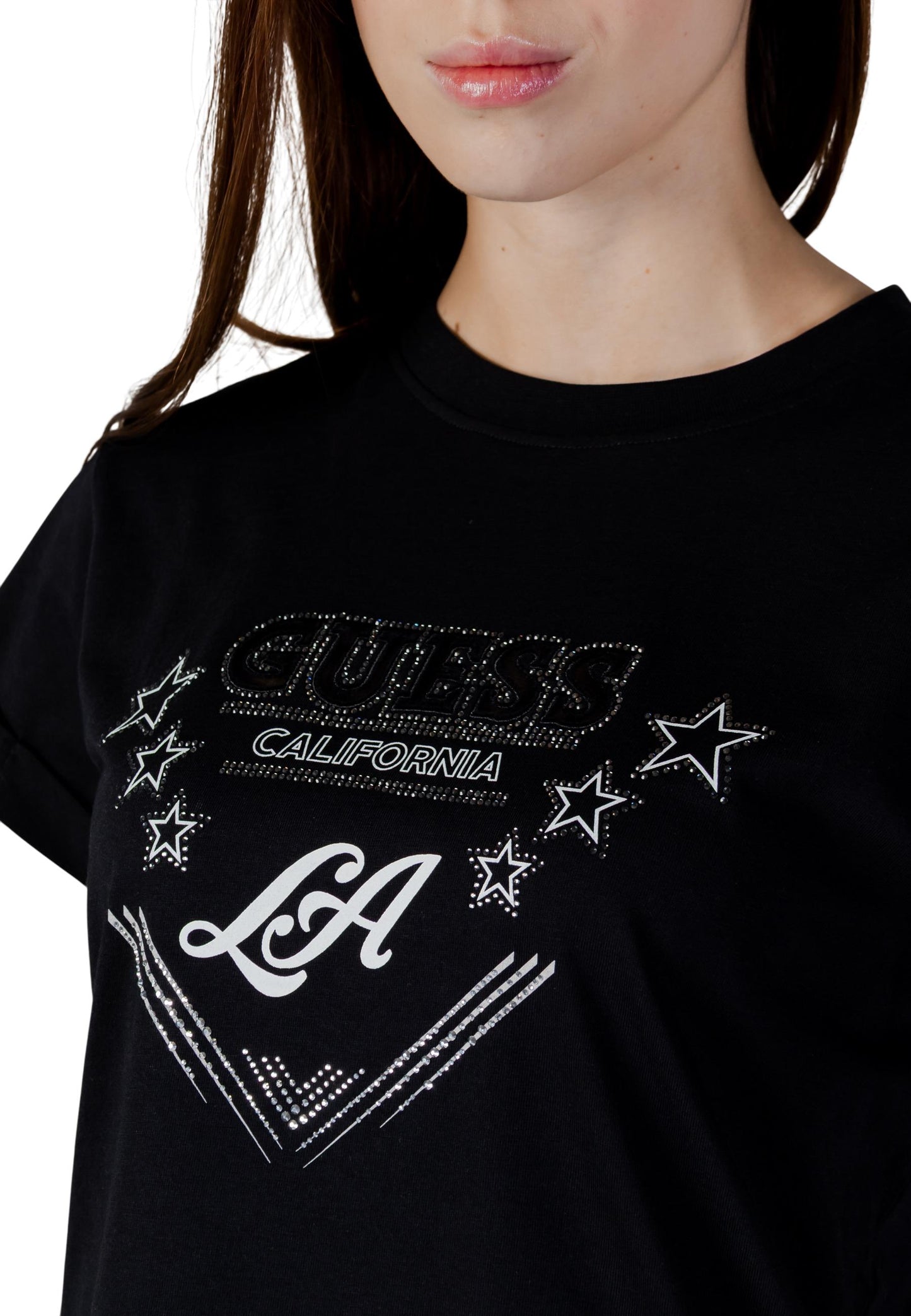 Guess T-Shirt Donna Guess SS CN LA STARS TEE black  black