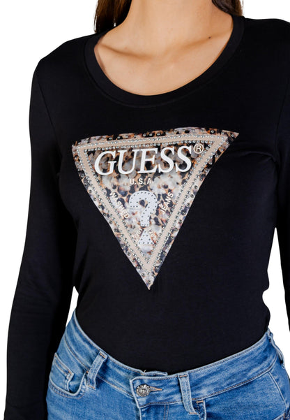 Guess T-Shirt Donna Guess LS CN LEO TRIANGLE TEE black  black