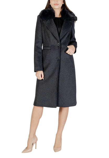 Guess Cappotto Donna Guess KAROLE FUR COLLAR COAT grey  grey