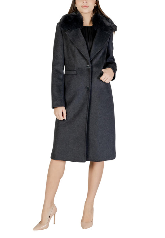 Guess Cappotto Donna Guess KAROLE FUR COLLAR COAT grey  grey