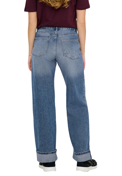 Only Jeans Donna Only ONLELLA MW WIDE FOLD UP DNM TAI519 NOOS blue  blue