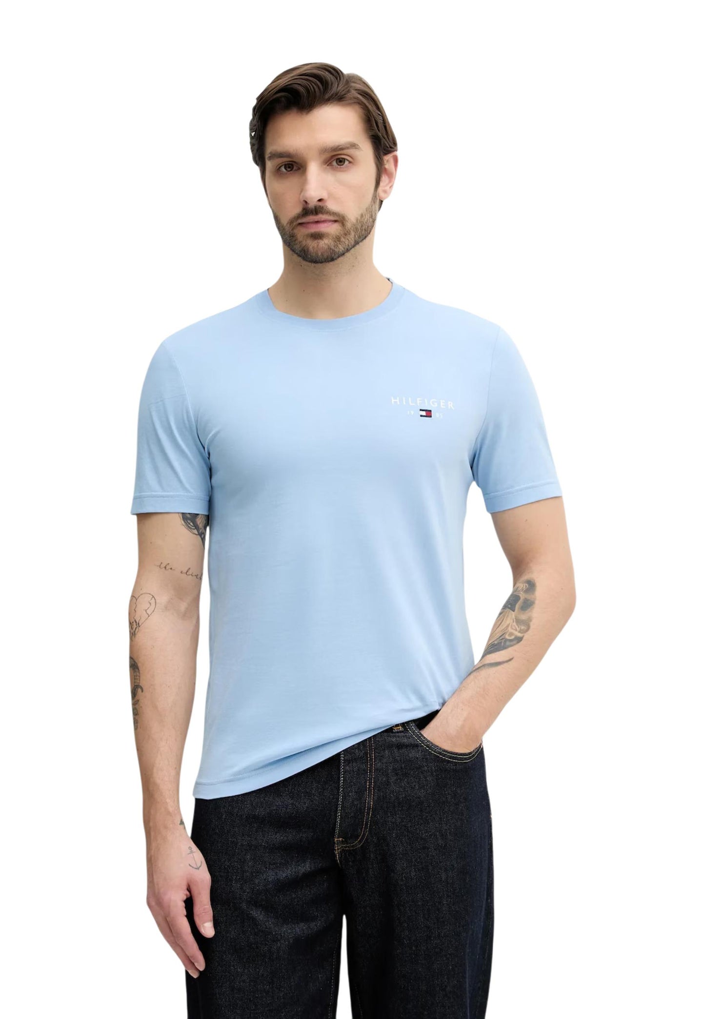 Tommy Hilfiger Jeans T-Shirt Uomo Tommy Hilfiger Jeans BRAND LOVE SMALL HIL light blue  light blue