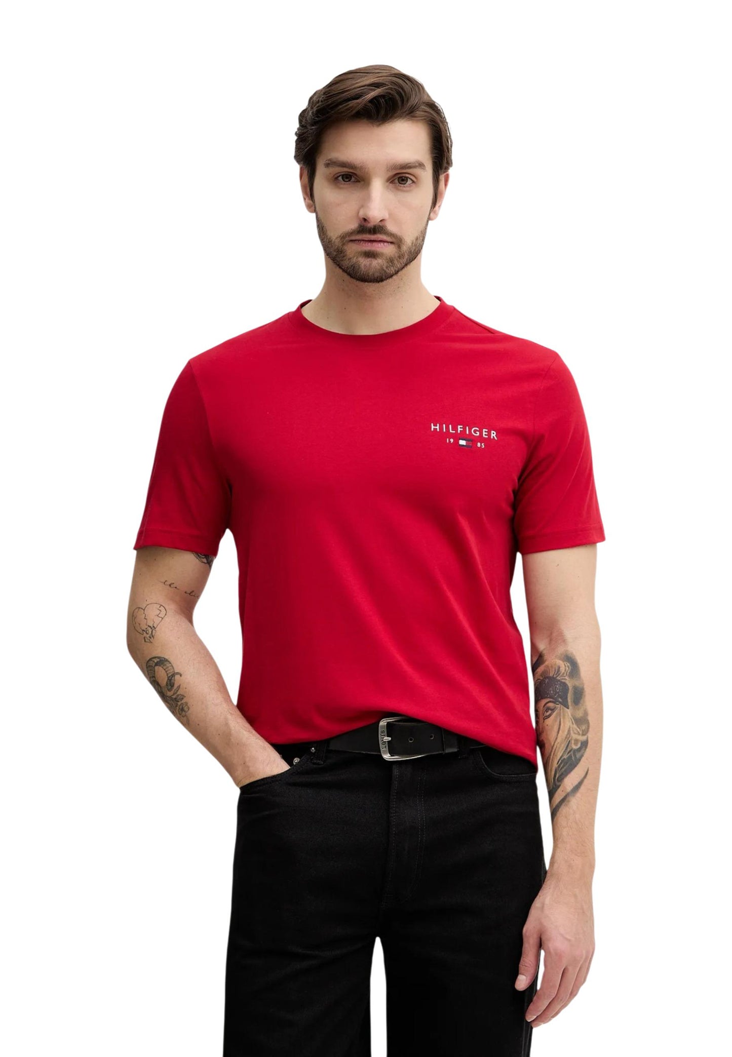 Tommy Hilfiger Jeans T-Shirt Uomo Tommy Hilfiger Jeans BRAND LOVE SMALL HIL red  red
