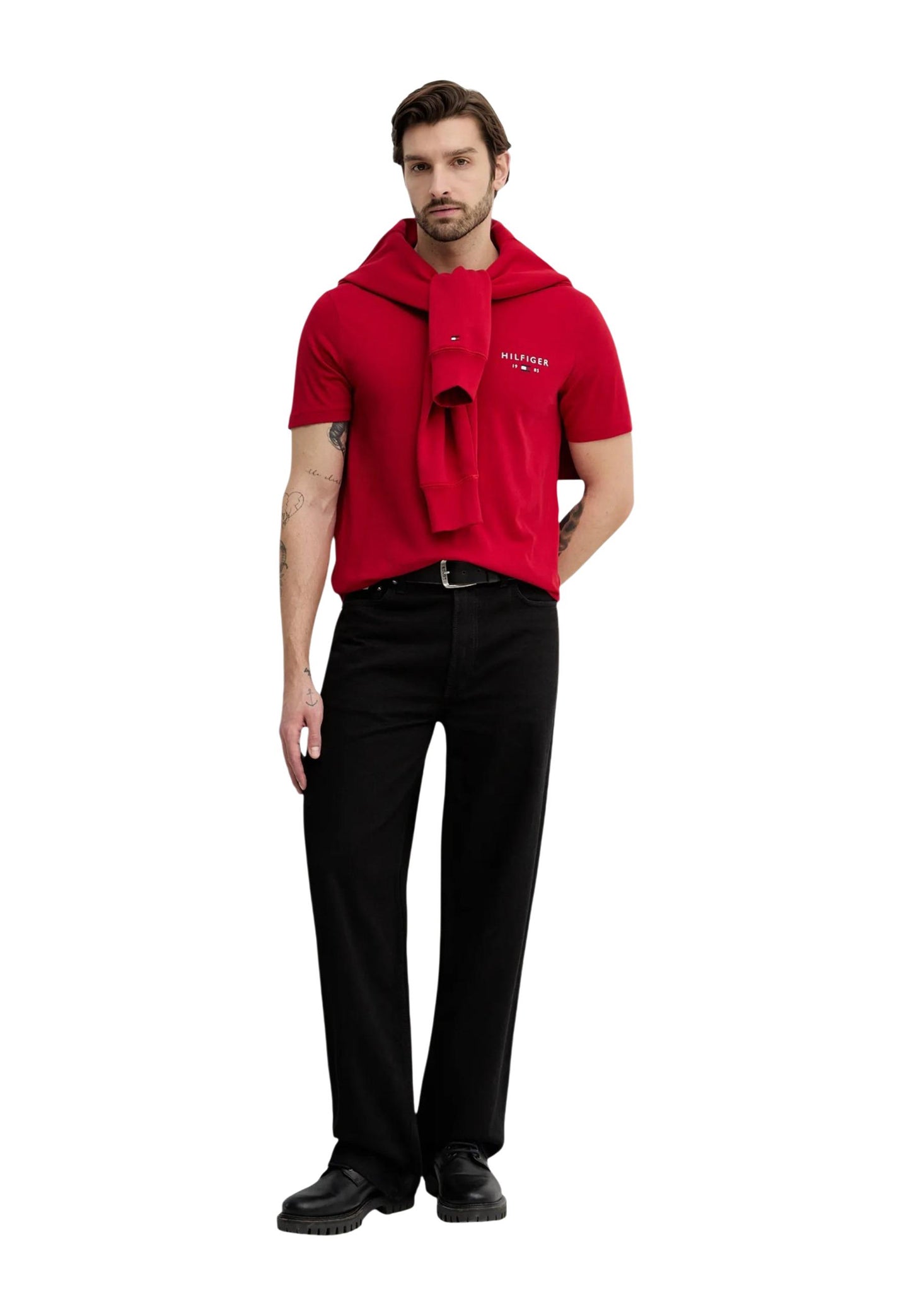 Tommy Hilfiger Jeans T-Shirt Uomo Tommy Hilfiger Jeans BRAND LOVE SMALL HIL red  red