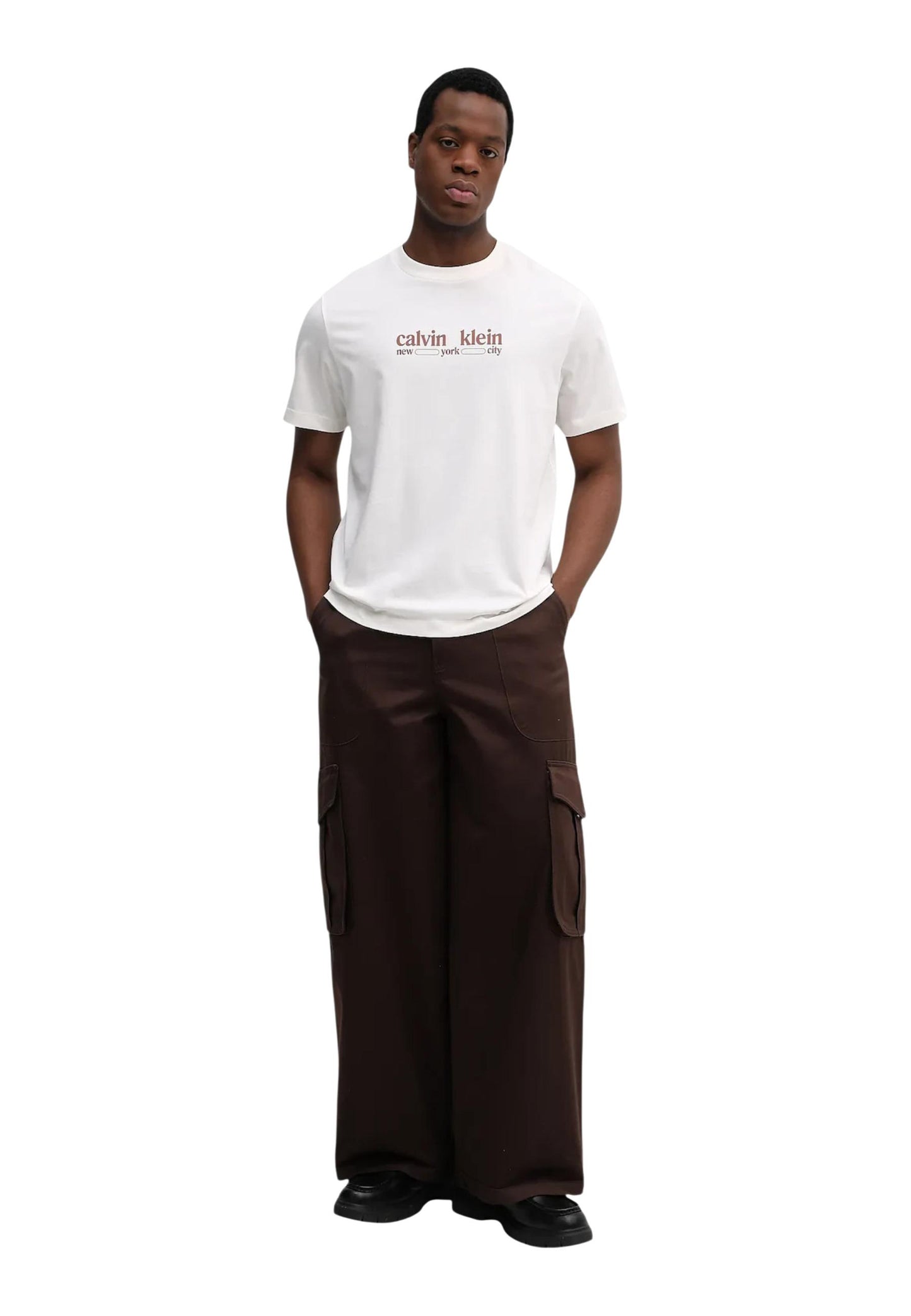 Calvin Klein Jeans T-Shirt Uomo Calvin Klein Jeans SS 30S WHSL CK NYC beige  beige
