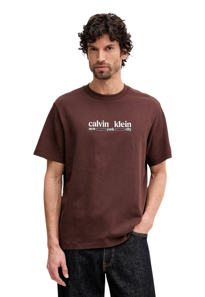 Calvin Klein Jeans T-Shirt Uomo Calvin Klein Jeans SS 30S WHSL CK NYC brown  brown