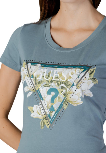Guess T-Shirt Donna Guess SS CN CAMELIA TRIANGLE TEE green  green