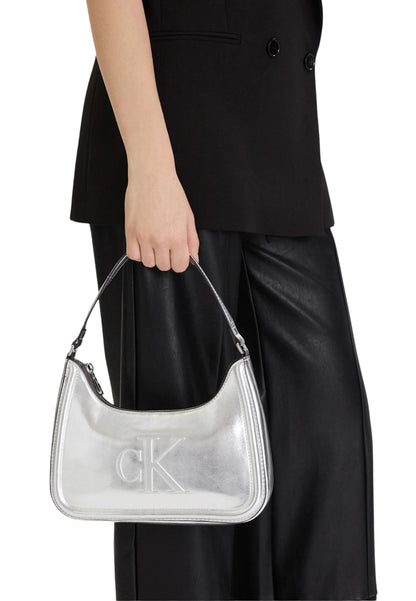 Calvin Klein Borsa Donna Calvin Klein BOLD CK METALLIC SHOULDER BAG silver  silver