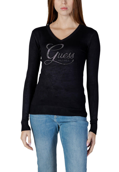 Guess Maglia Donna Guess LS VN STEPHANIE LOGO SWTR black  black